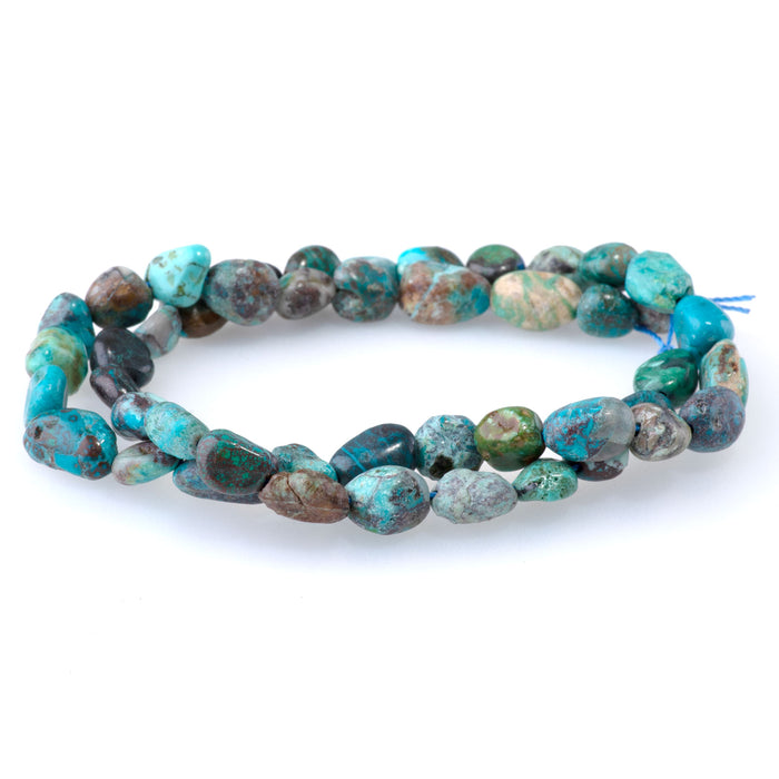 Chrysocolla 7x9-8x10mm Pebble A Grade - 15-16-Inch
