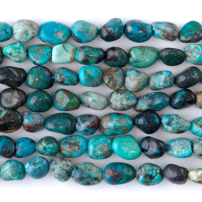 Chrysocolla 7x9-8x10mm Pebble A Grade - 15-16-Inch