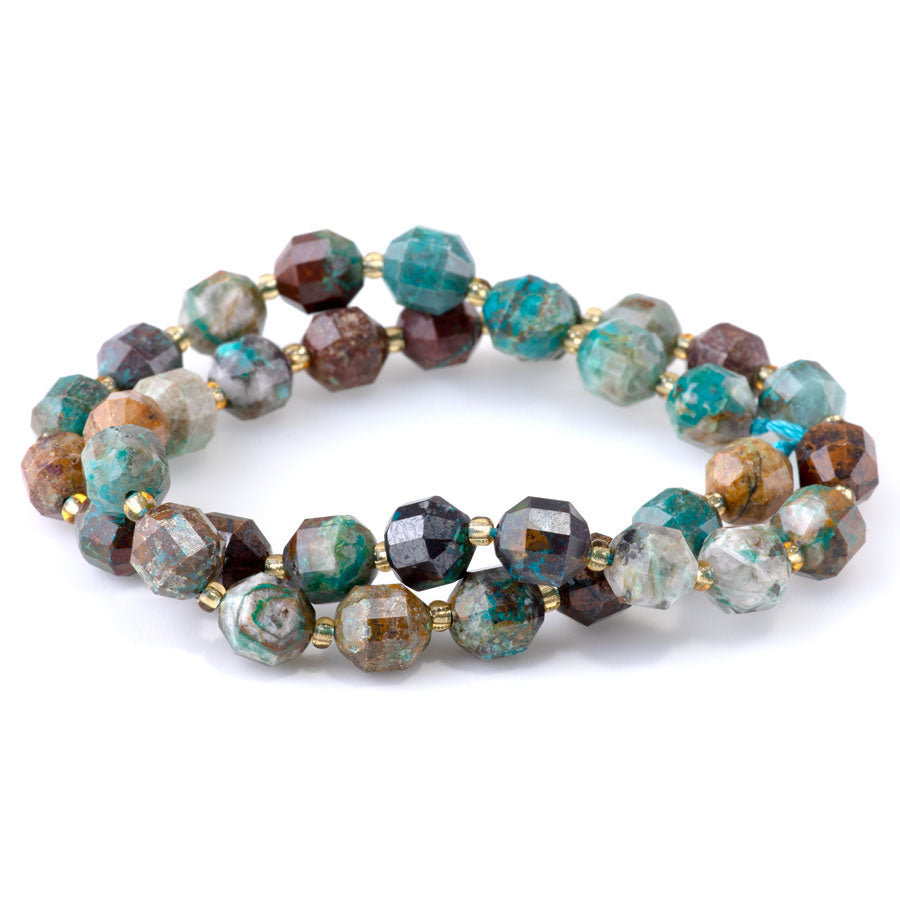 Chrysocolla 8mm Energy Prism Faceted - 15-16 Inch — Dakota Stones