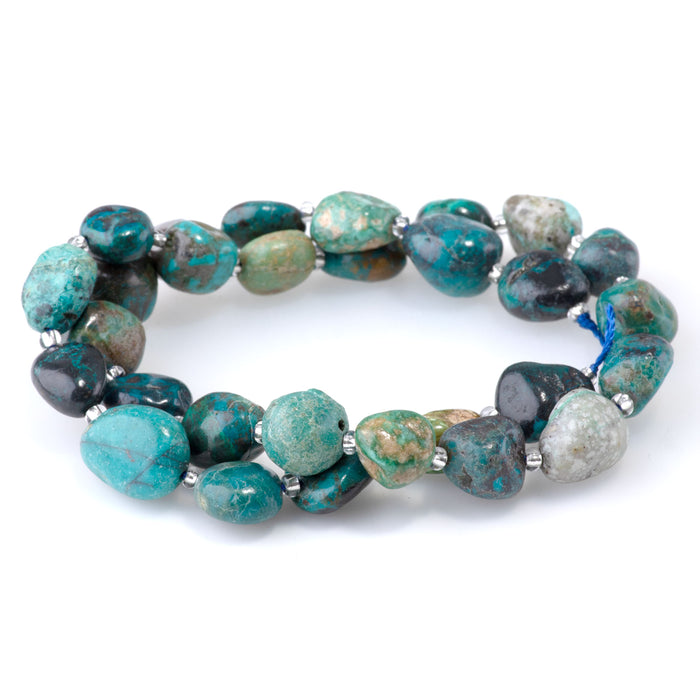 Chrysocolla 9x11-10x14mm Tumble Nugget A Grade - 15-16 Inch