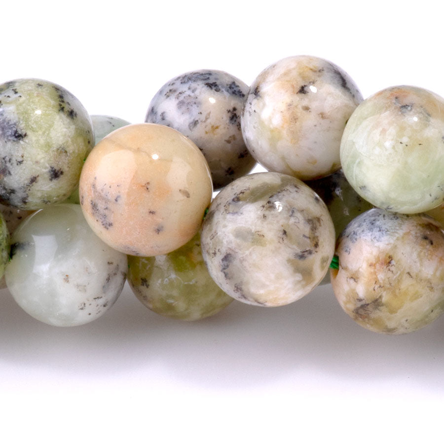 Dendritic Green Opal 10mm Round - 15-16 Inch
