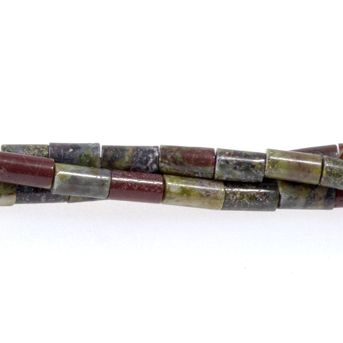 Dragon Blood Jasper 2x4mm Tube Beads - 15-16 Inch