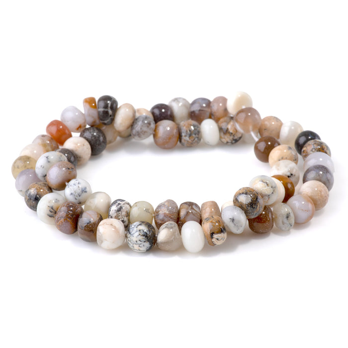 Dendritic Opal 9-10mm Irregular Rondelle - 15-16 Inch