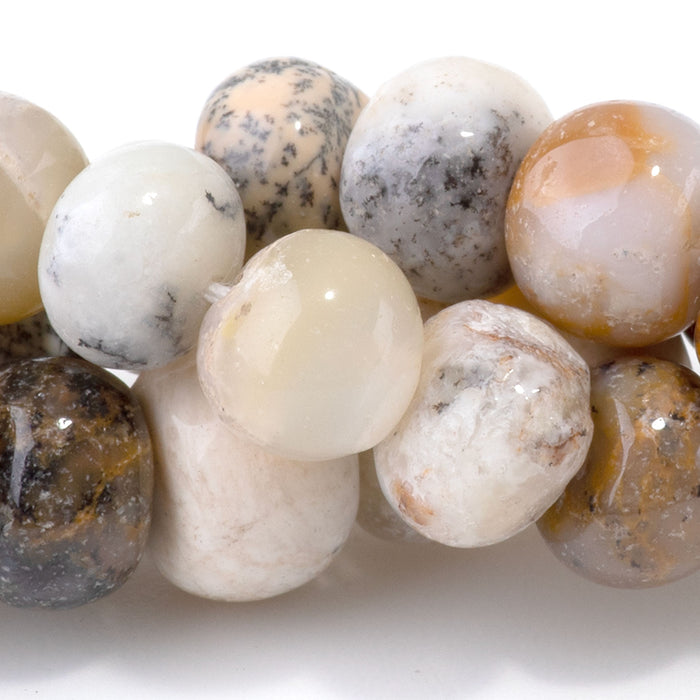 Dendritic Opal 9-10mm Irregular Rondelle - 15-16 Inch