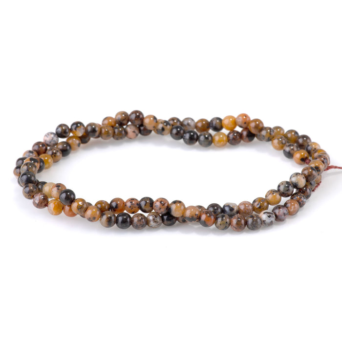 Dendritic Agate 4mm Round Bead - 15-16 Inch