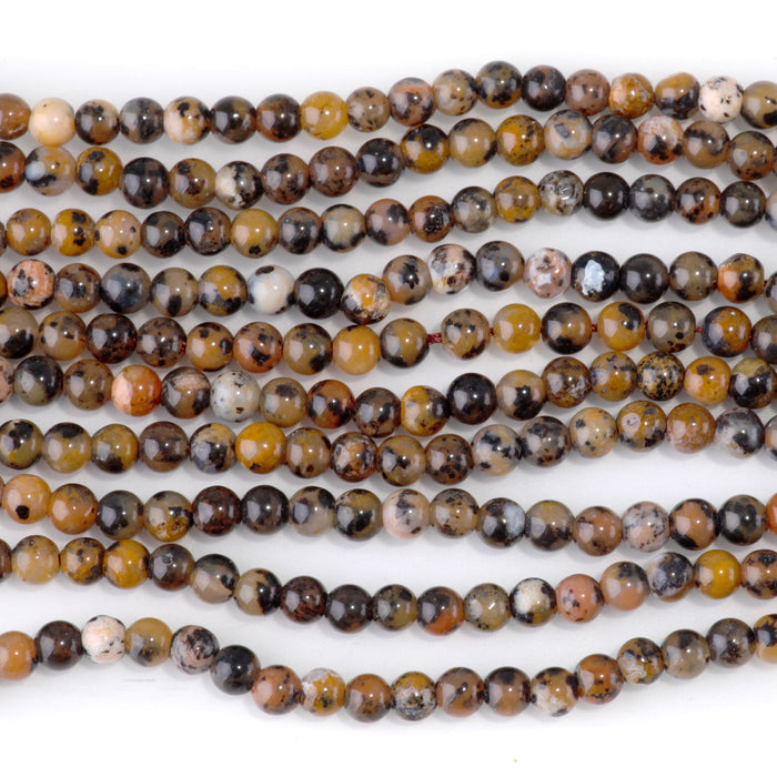 Dendritic Agate 4mm Round Bead - 15-16 Inch