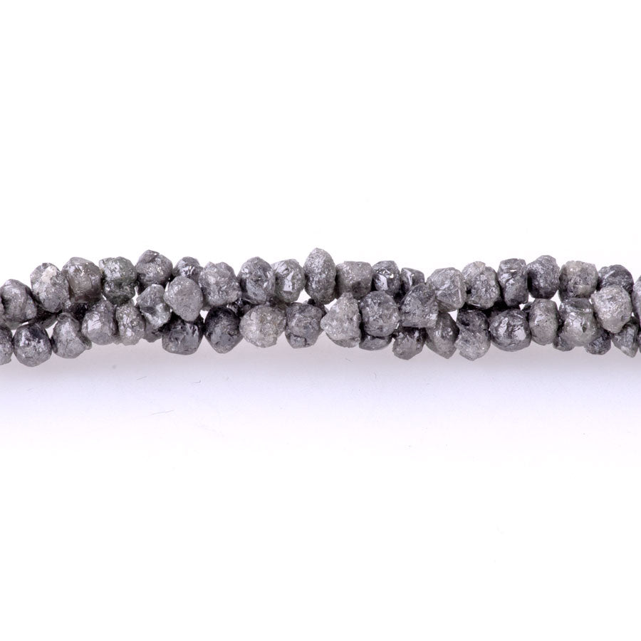 Grey Diamond 4mm Rough Nugget 4 Inch - Limited Editions