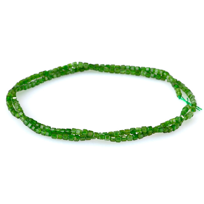 Diopside 2.5mm Cube Faceted AAA Grade - 15-16 Inch