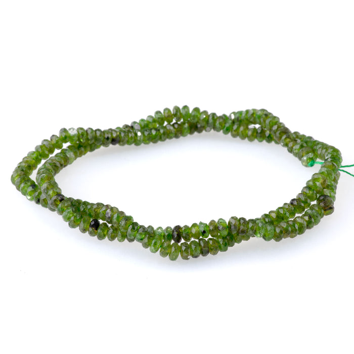 Diopside 2x4mm Thin Faceted Rondelle - 15-16 Inch