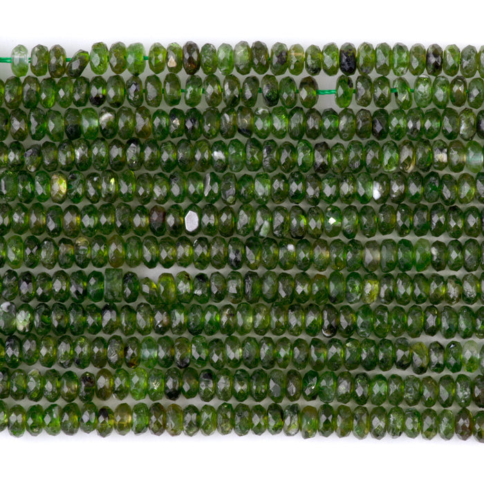 Diopside 2x4mm Thin Faceted Rondelle - 15-16 Inch
