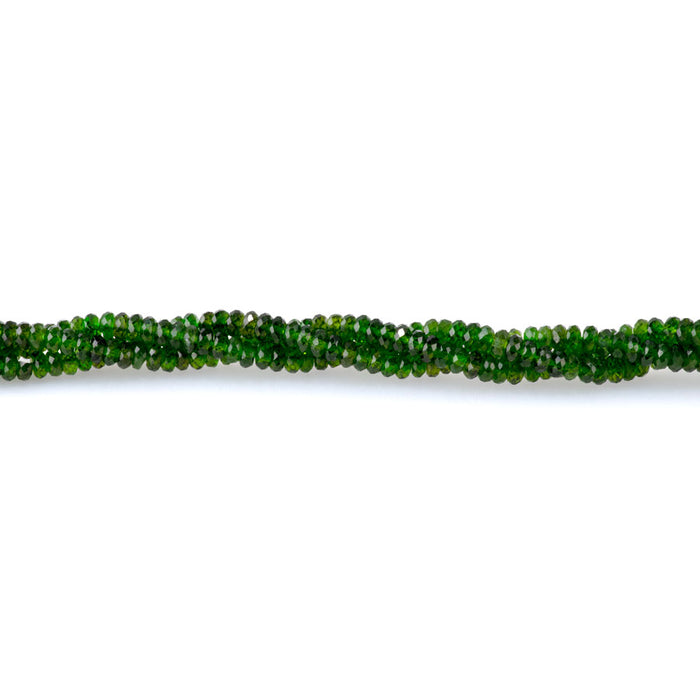 Diopside 2x4mm Thin Rondelle Faceted AA Grade - 15-16 Inch