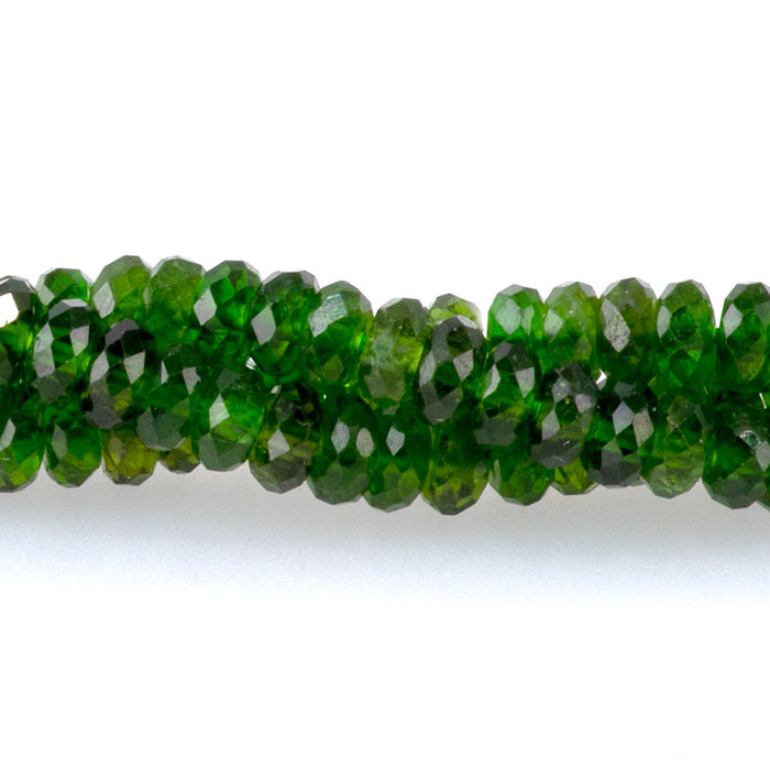 Diopside 2x4mm Thin Rondelle Faceted AA Grade - 15-16 Inch