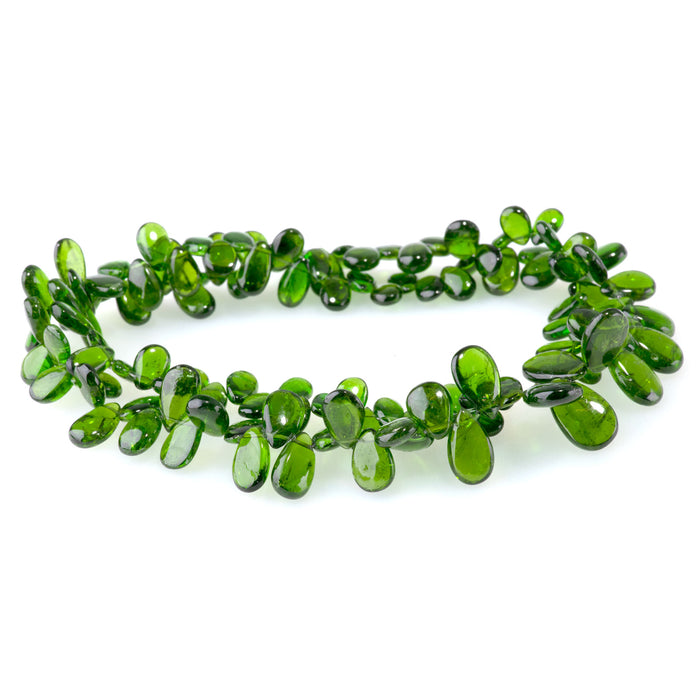 Diopside 4x6-8x12mm Graduated Top Drill Drop - 15-16 Inch