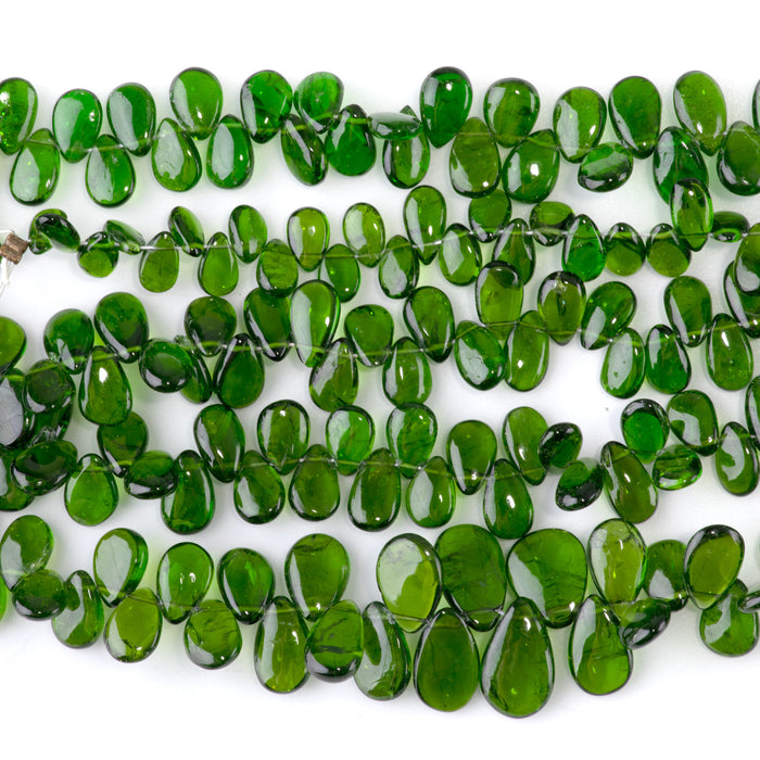 Diopside 4x6-8x12mm Graduated Top Drill Drop - 15-16 Inch