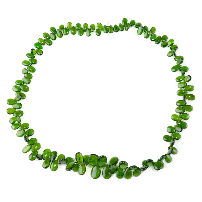 Diopside 4x6-8x12mm Graduated Top Drill Drop - 15-16 Inch