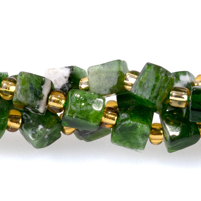 Diopside 4-5mm Irregular Cube - 15-16 Inch