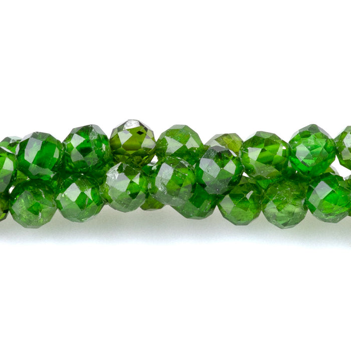 Diopside 4mm Round Faceted A Grade - 15-16 Inch