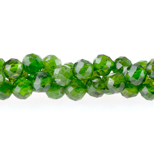 This is a Dakota Stones 4mm Diopside Gemstone strand with AA grade faceted round beads in 15-16 inch strand.