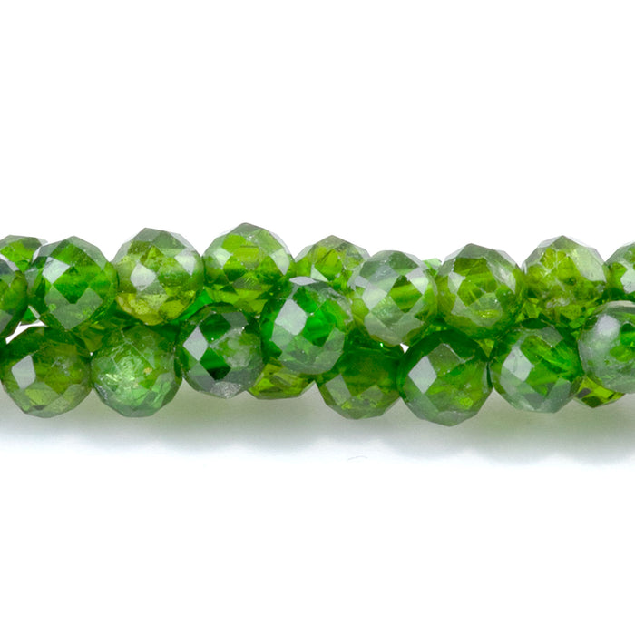 Diopside 4mm Faceted Round AAA Grade - 15-16 Inch