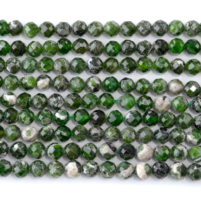 Diopside 6mm Faceted Round - 15-16 Inch
