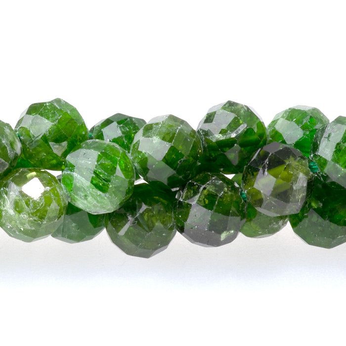 Diopside 6mm Faceted Round A Grade - 15-16 Inch