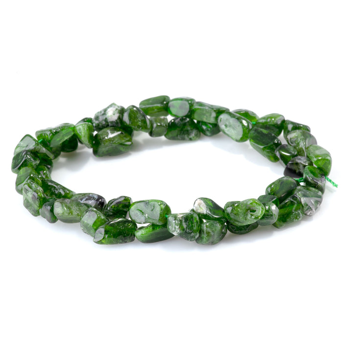 Diopside 7x9-8x10mm Pebble - 15-16-Inch