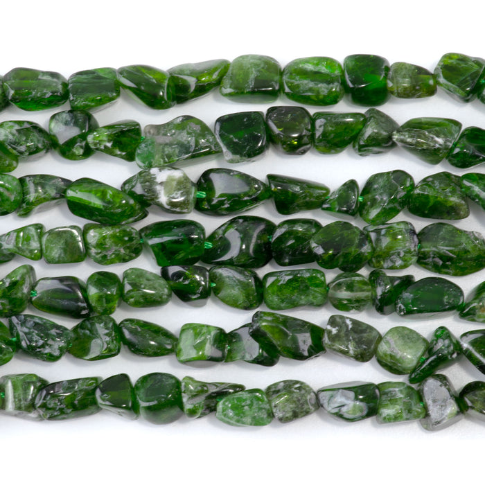 Diopside 7x9-8x10mm Pebble - 15-16-Inch