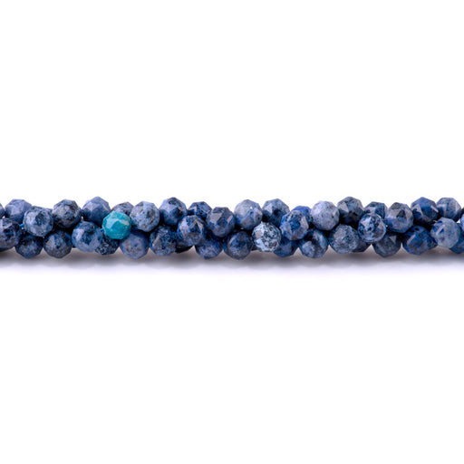 This is a Dakota Stones 8mm Dumortierite Double Gemstone strand with A grade faceted heart beads in 15-16 inch strand.