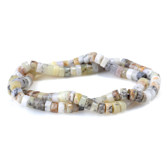 Dendritic Opal 3x6mm Heishi - 15-16 Inch