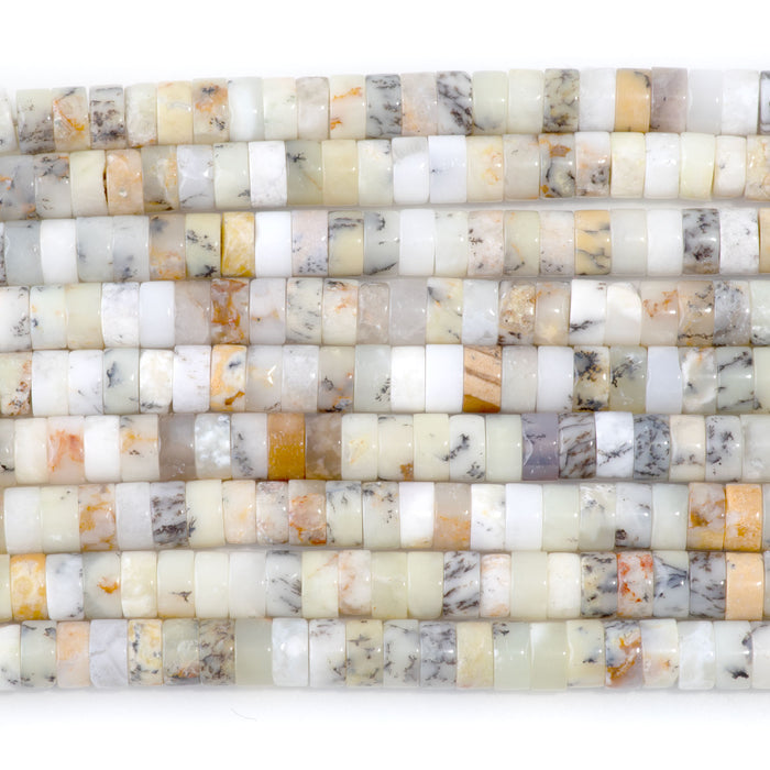 Dendritic Opal 3x6mm Heishi - 15-16 Inch