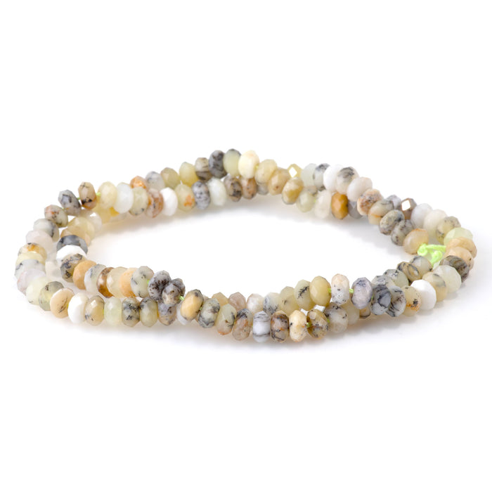 Dendritic Opal 3x6mm Faceted Rondelle - 15-16 Inch