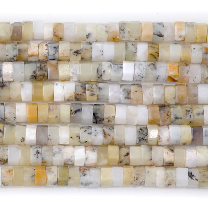 Dendritic Opal 6mm Hexagon - 15-16 Inch