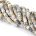 This is a Dakota Stones 6mm Dendritic Opal Large Hole Gemstone strand with faceted hexagon beads in 8 inch strand.