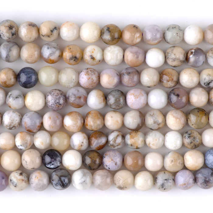 Purple Dendritic Opal 6mm Round - 15-16 Inch