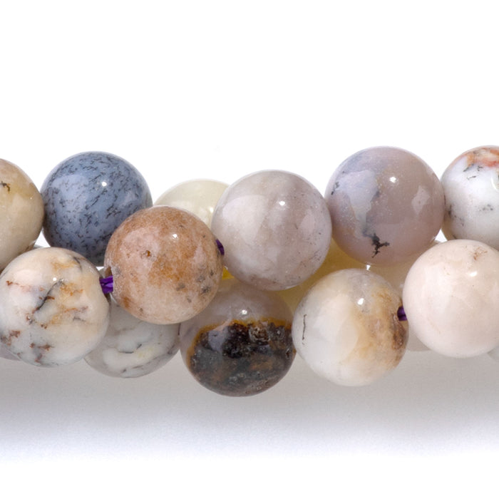 Purple Dendritic Opal 6mm Round - 15-16 Inch