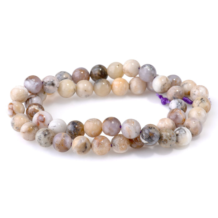 Purple Dendritic Opal 8mm Round - 15-16 Inch