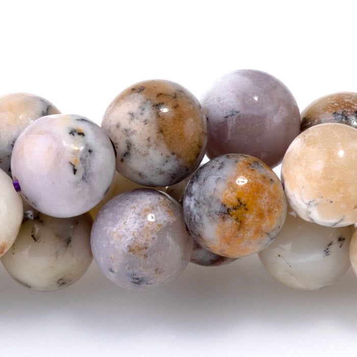 Purple Dendritic Opal 8mm Round - 15-16 Inch