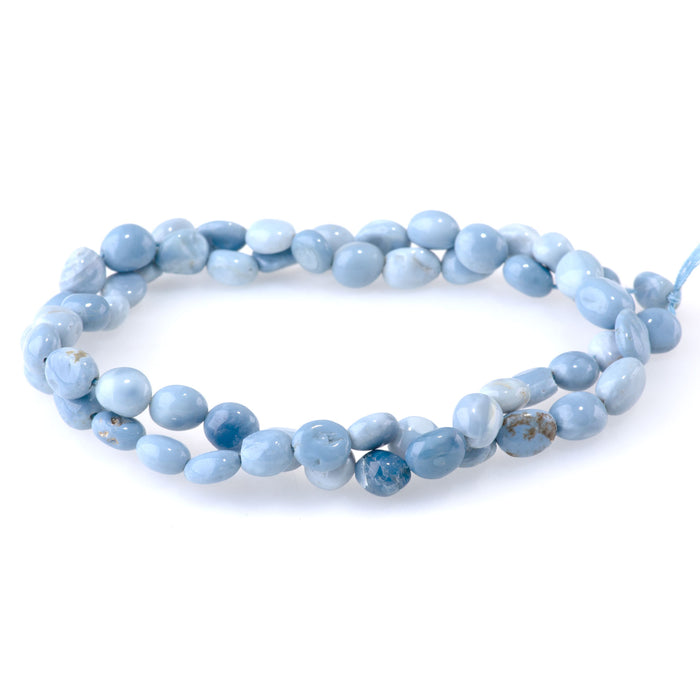 Opal (Dyed) 4x6-9x11mm Denim Blue Pebble - 15-16 Inch