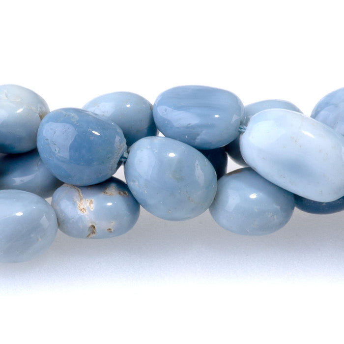 Opal (Dyed) 4x6-9x11mm Denim Blue Pebble - 15-16 Inch