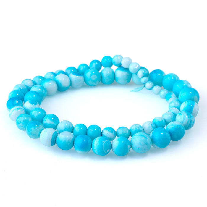 Opal (Dyed) 4-7x10-11mm Sky Blue Graduated Irregular Round - 15-16 Inch