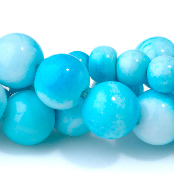 Opal (Dyed) 4-7x10-11mm Sky Blue Graduated Irregular Round - 15-16 Inch