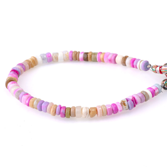 Opal (Dyed) 6-7mm Pink & Brown Irregular Heishi - 8 Inch