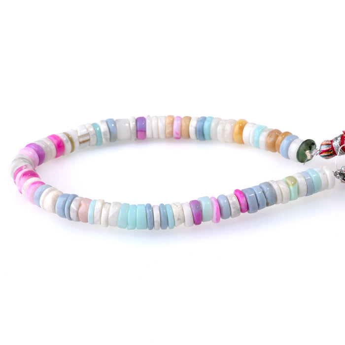 Opal (Dyed) 7mm Mixed Pastel Irregular Heishi - 8 Inch