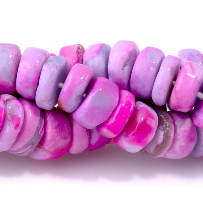 Opal (Dyed) 8-9mm Mixed Pink Irregular Heishi - 15-16 Inch