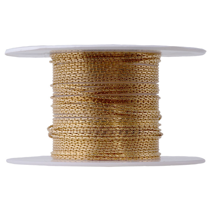 0.7mm Beading Chain in Gold Plated Brass - 15 Foot Spool