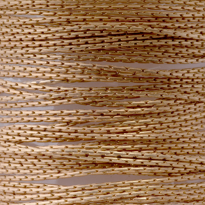 0.7mm Beading Chain in Satin Hamilton Gold Plated Brass - 15 Foot Spool