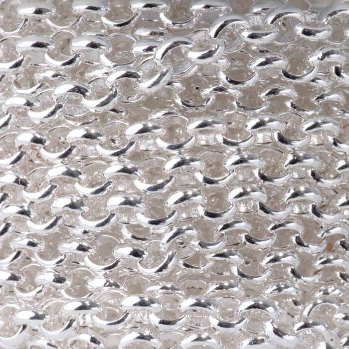 3.5mm Rolo Chain in Silver Plated Brass - 15 Foot Spool