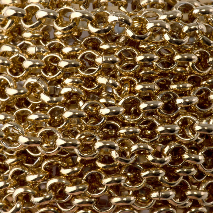 5mm Rolo Gold Plated Stainless Steel Chain - 5 Meter Spool