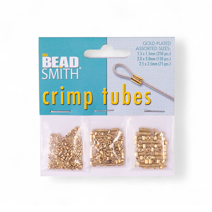 Crimp Tube Assortment Pack - 475 pcs - Gold Plated