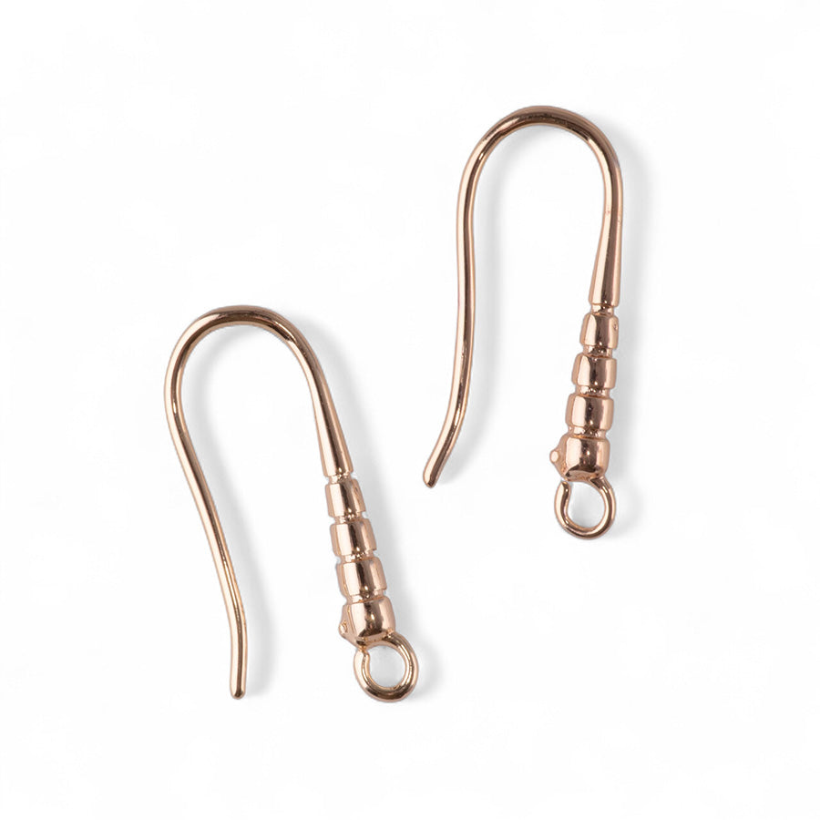copper plated flat fish hook ear wire 20mm Gold Plated French Hook Ear Wire with Loop